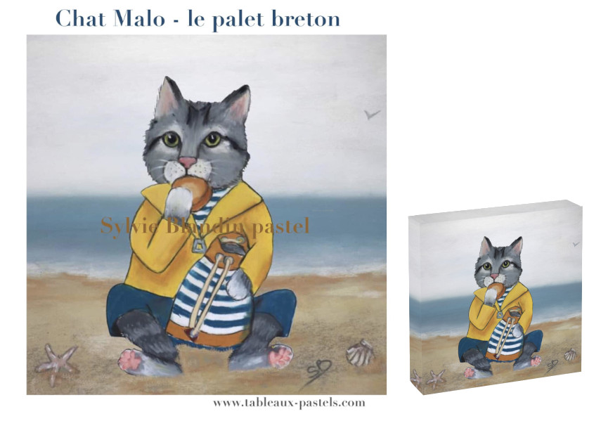 tableau deco chat breton malo pour chambre d enfant